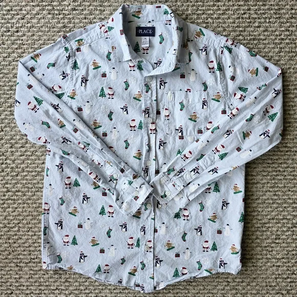 The Children's Place | Shirts & Tops | Boys Christmas Oxford Button Up Shirt  | Poshmark